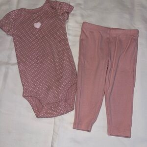 Carter's Soft Mauve Pink Baby Onesie Set